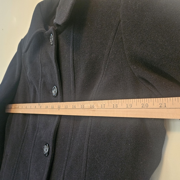 Croft & Barrow Wool Blend Coat Women's Size Large Black Single Breasted Button - Picture 12 of 13